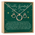 Christmas Gift for Administrative Assistant Linked Circles Earring and Necklace Jewelry Set by Dear Ava