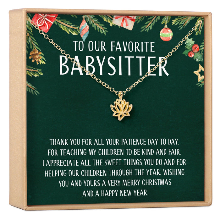 Christmas Gift for Babysitter Lotus Necklace by Dear Ava
