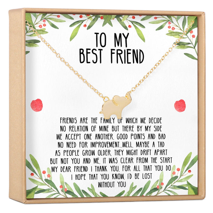 Christmas Gift for Best Friend Elephant Pendant Necklace by Dear Ava