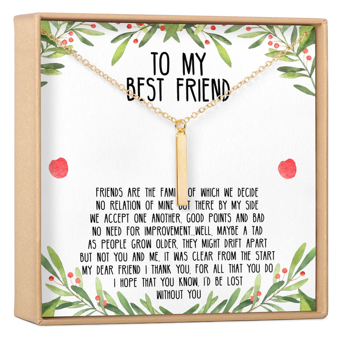 Christmas Gift for Best Friend Vertical Bar Necklace by Dear Ava
