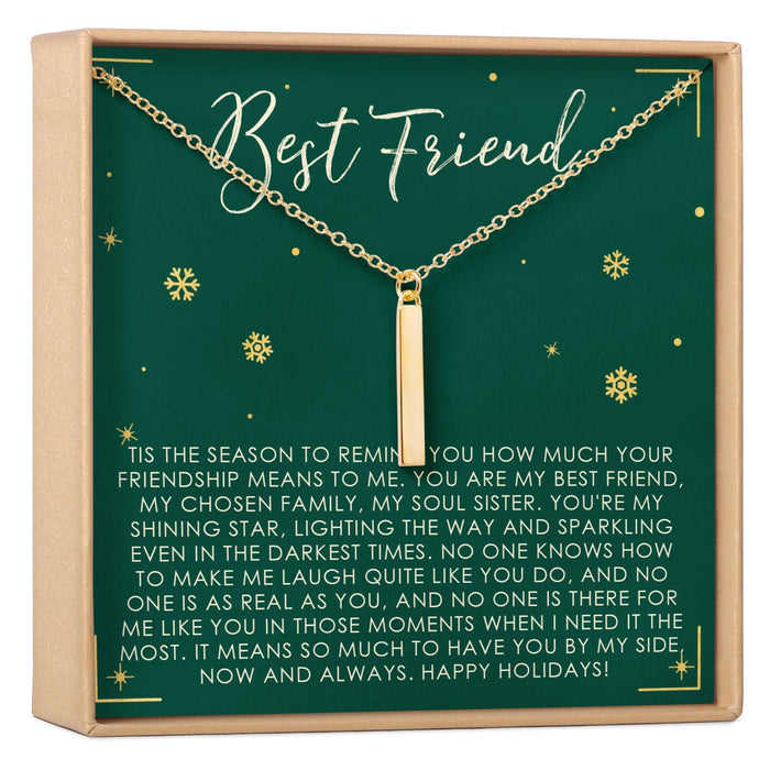 Christmas Gift for Best Friend Vertical Bar Necklace by Dear Ava