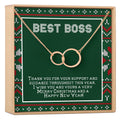 Christmas Gift for Boss Double Circles Necklace by Dear Ava