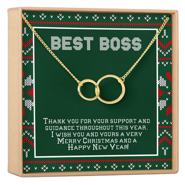 Christmas Gift for Boss Double Circles Necklace by Dear Ava