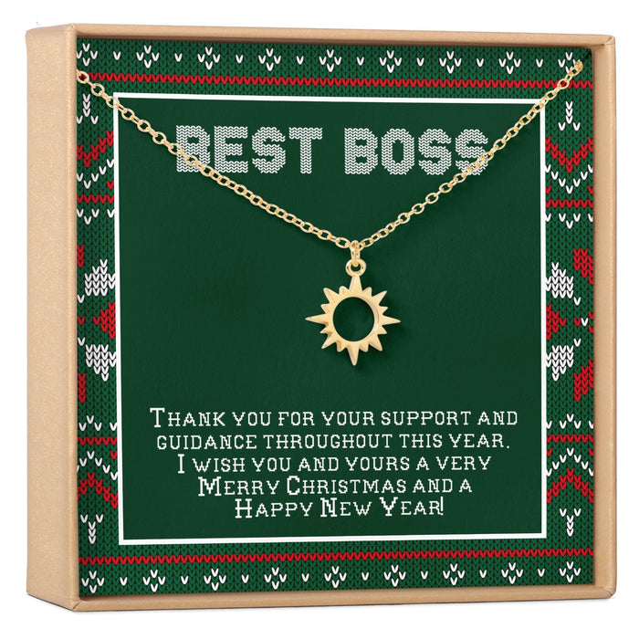 Christmas Gift for Boss Sun Pendant Necklace by Dear Ava