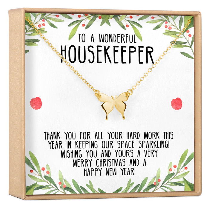 Christmas Gift for Cleaners Butterfly Pendant Necklace by Dear Ava