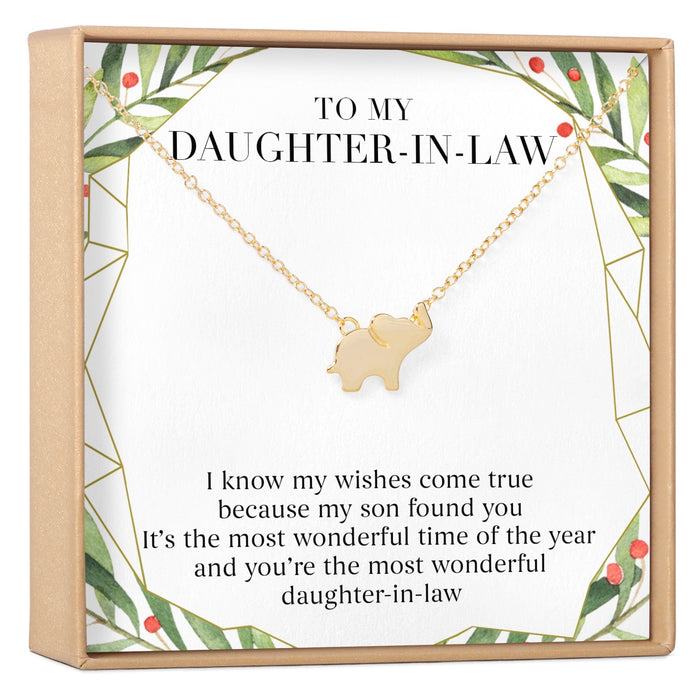 Christmas Gift for Daughter in Law Elephant Pendant Necklace by Dear Ava