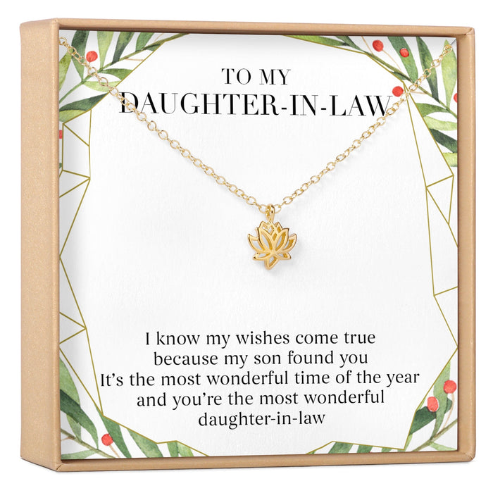 Christmas Gift for Daughter in Law Lotus Necklace by Dear Ava