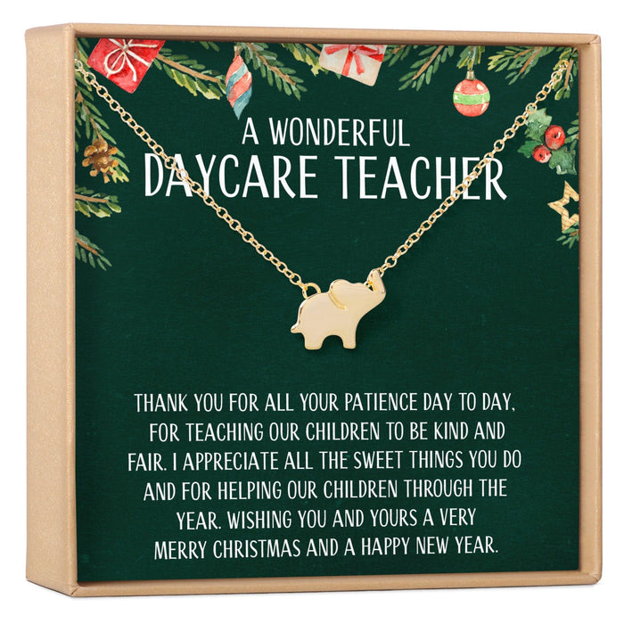 Christmas Gift for Daycare Teacher Elephant Pendant Necklace by Dear Ava