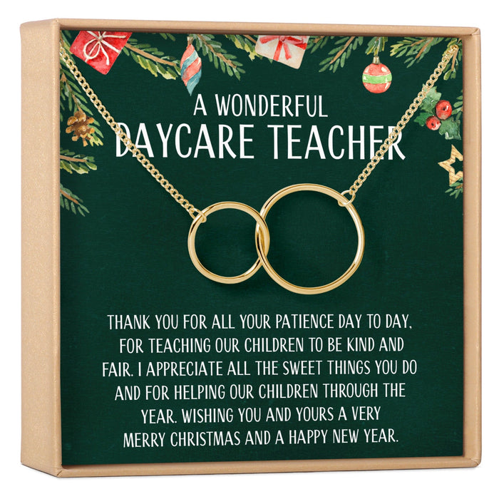 Christmas Gift for Daycare Teacher Interlocking Circles Necklace by Dear Ava