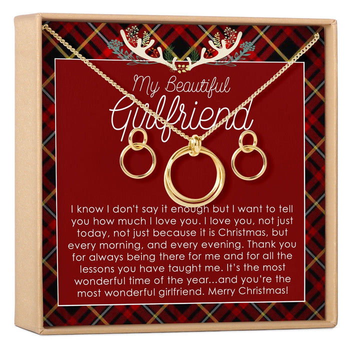 Christmas Gift for Girlfriend Linked Circles Earring and Necklace Jewelry Set by Dear Ava