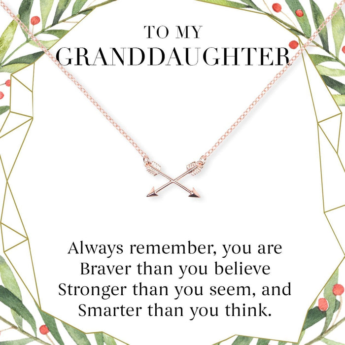 Christmas Gift for Granddaughter Double Intersecting Arrows Necklace by Dear Ava