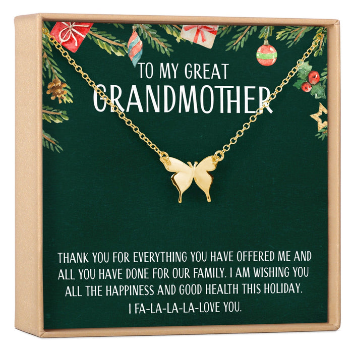 Christmas Gift for Great Grandma Butterfly Pendant Necklace by Dear Ava