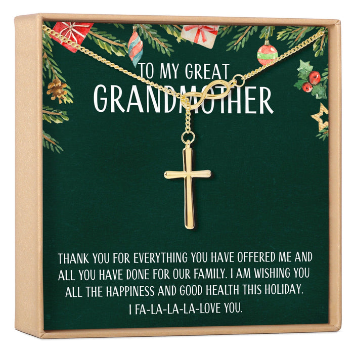 Christmas Gift for Great Grandma Infinity Cross Necklace by Dear Ava