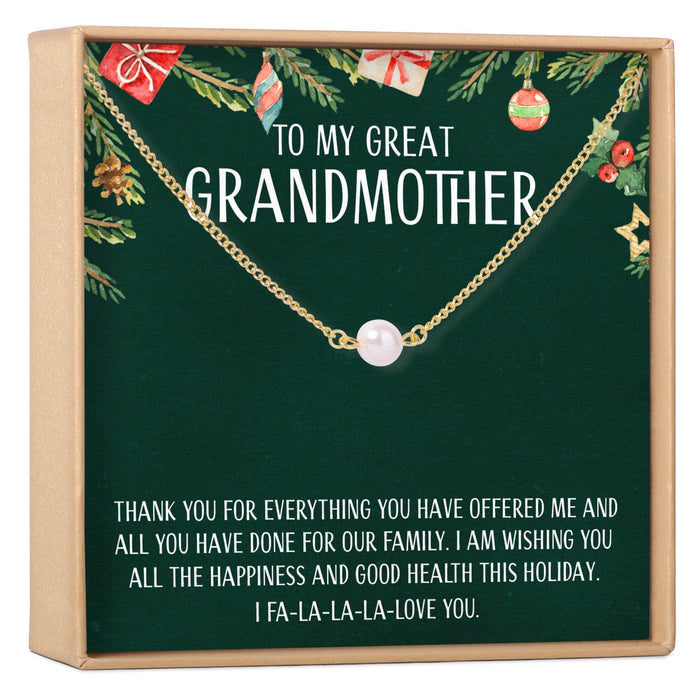 Christmas Gift for Great Grandma Pearl Necklace by Dear Ava