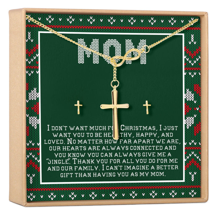 Christmas Gift for Mom Cross earring and Necklace Set Jewelry Set by Dear Ava
