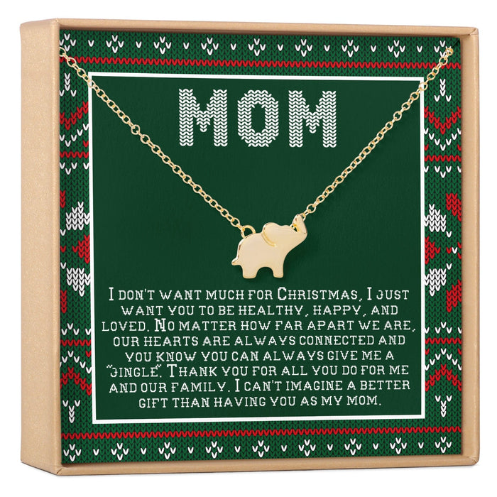 Christmas Gift for Mom Elephant Pendant Necklace by Dear Ava