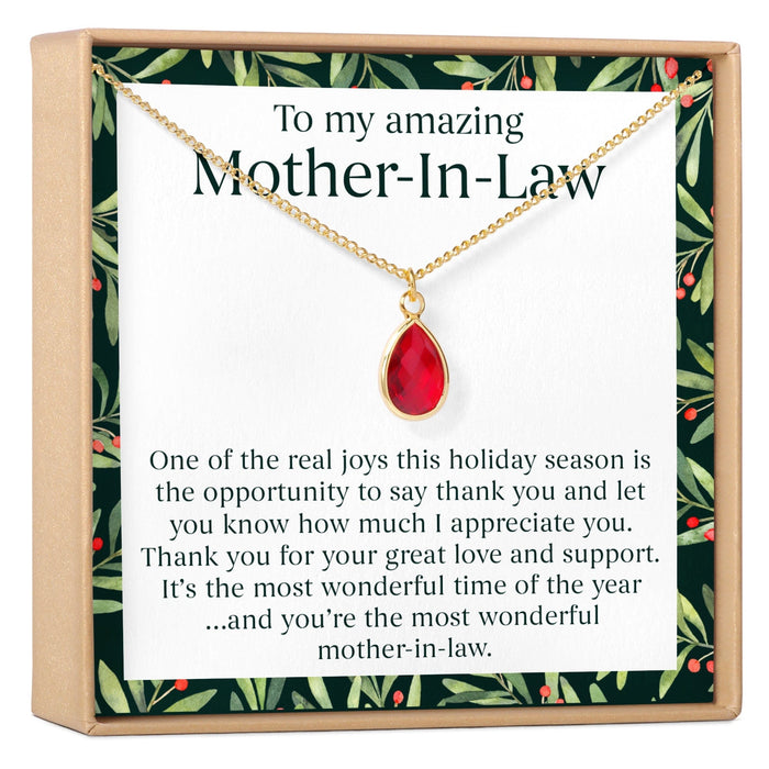 Christmas Gift for Mother in Law Gemstone Necklace by Dear Ava
