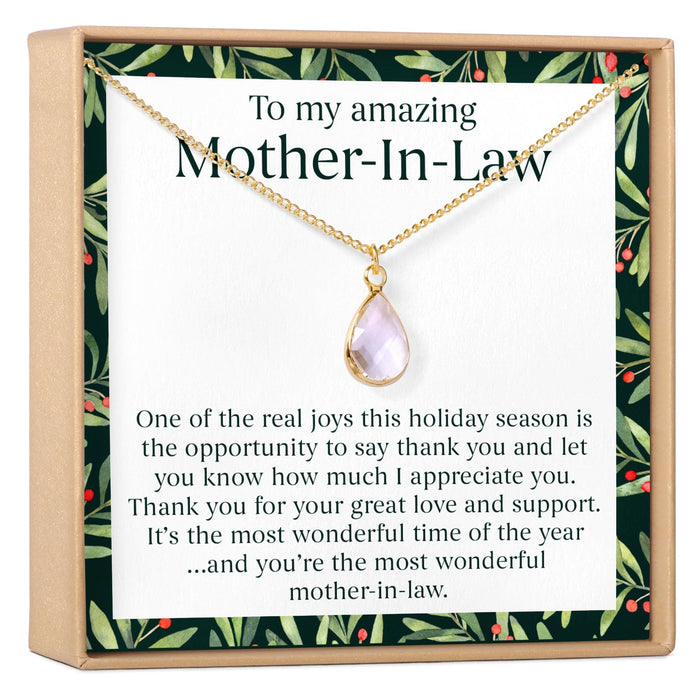 Christmas Gift for Mother in Law Gemstone Necklace by Dear Ava
