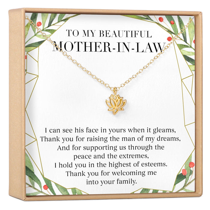 Christmas Gift for Mother in Law Lotus Necklace by Dear Ava