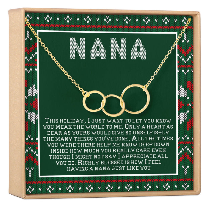 Christmas Gift For Nana Triple Circles Necklace by Dear Ava