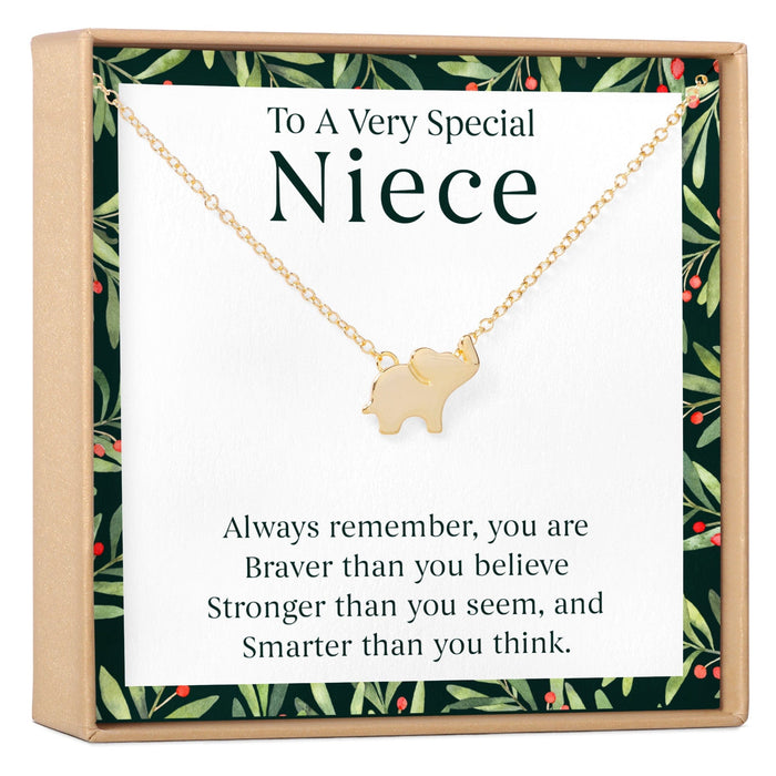 Christmas Gift for Niece Elephant Pendant Necklace by Dear Ava