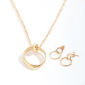 Christmas Gift for Nonna Linked Circles Earring and Necklace Jewelry Set by Dear Ava