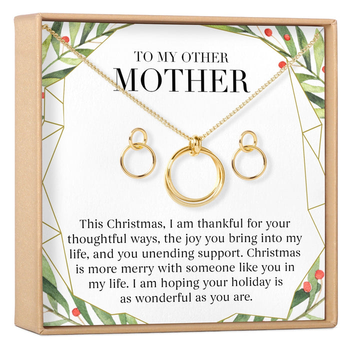 Christmas Gift for Other Mother Linked Circles Earring and Necklace Jewelry Set by Dear Ava