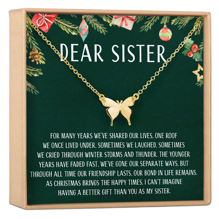 Christmas Gift for Sister Butterfly Pendant Necklace by Dear Ava