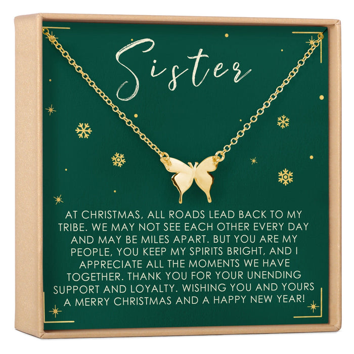 Christmas Gift for Sister Butterfly Pendant Necklace by Dear Ava