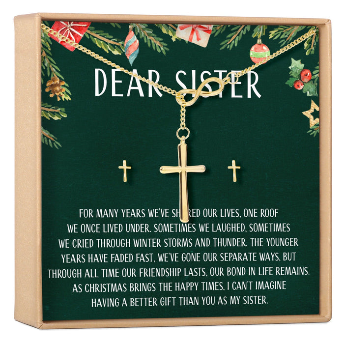 Christmas Gift for Sister Cross earring and Necklace Set Jewelry Set by Dear Ava
