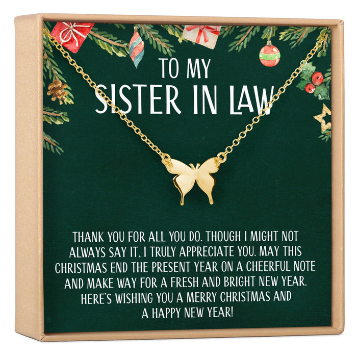 Christmas Gift for Sister-In-Law Butterfly Pendant Necklace by Dear Ava