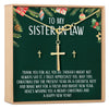 Christmas Gift for Sister-In-Law Cross earring and Necklace Set Jewelry Set