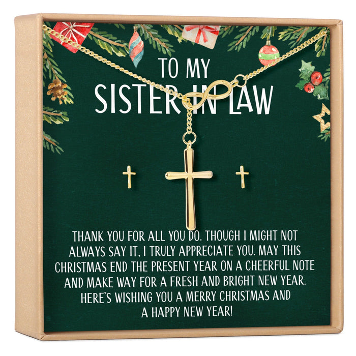 Christmas Gift for Sister-In-Law Cross earring and Necklace Set Jewelry Set by Dear Ava
