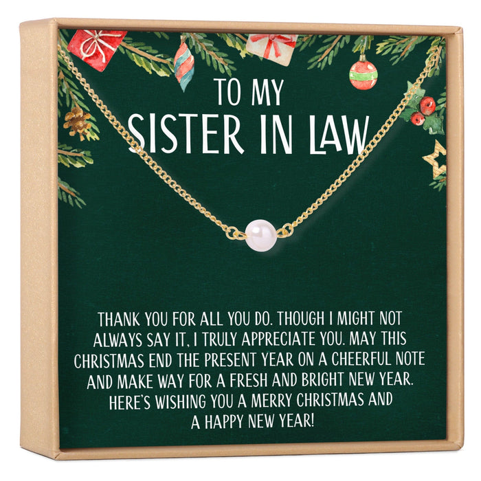 Christmas Gift for Sister-In-Law Pearl Necklace by Dear Ava