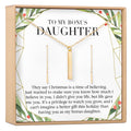Christmas Gift for Stepdaughter Gold Bar Earring Threader and Necklace Jewelry Set by Dear Ava