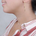 Christmas Gift for Stepdaughter Gold Bar Earring Threader and Necklace Jewelry Set by Dear Ava