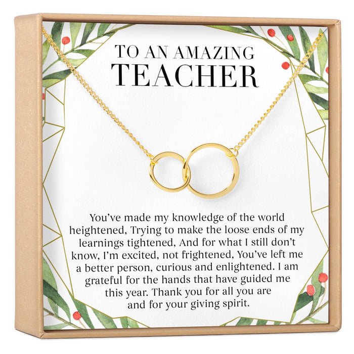 Christmas Gift for Teacher Double Circles Necklace by Dear Ava