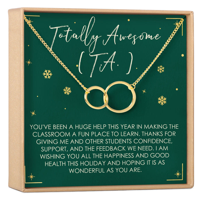 Christmas Gift for Teaching Assistant Double Circles Necklace by Dear Ava