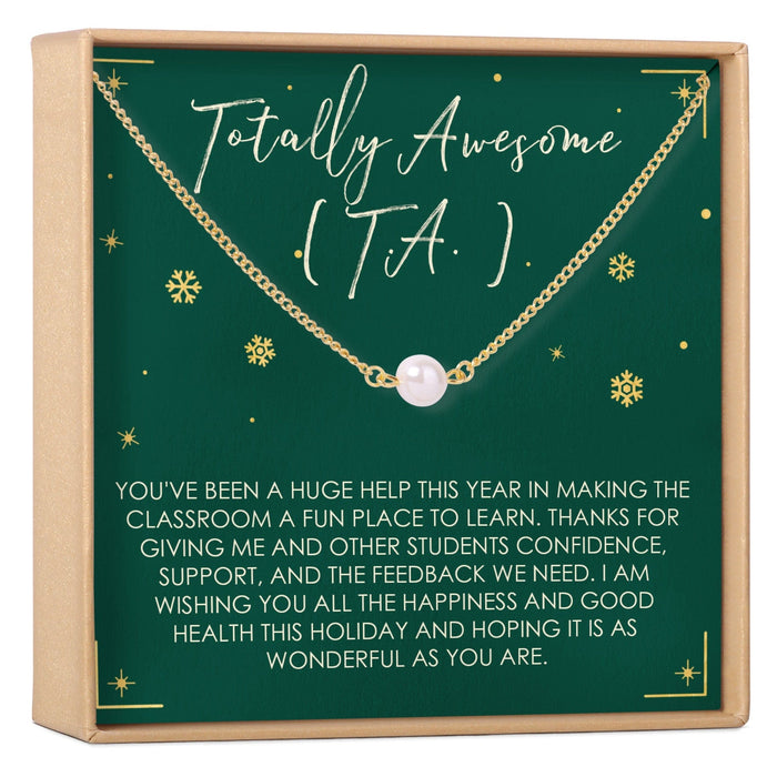 Christmas Gift for Teaching Assistant Pearl Necklace by Dear Ava