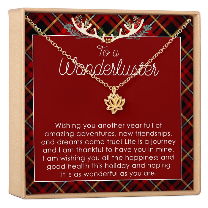 Christmas Gift for Travelers Lotus Necklace by Dear Ava