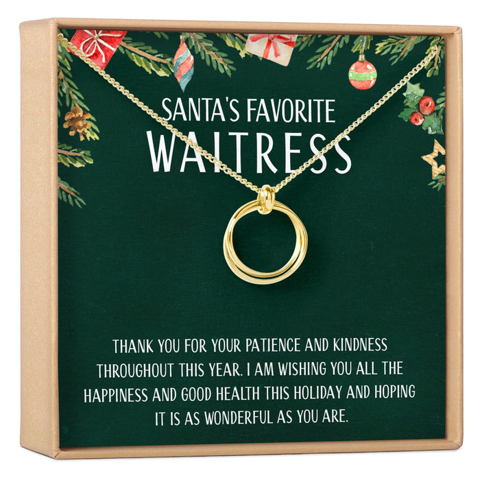 Christmas Gift for Waitress Linked Circles Necklace by Dear Ava