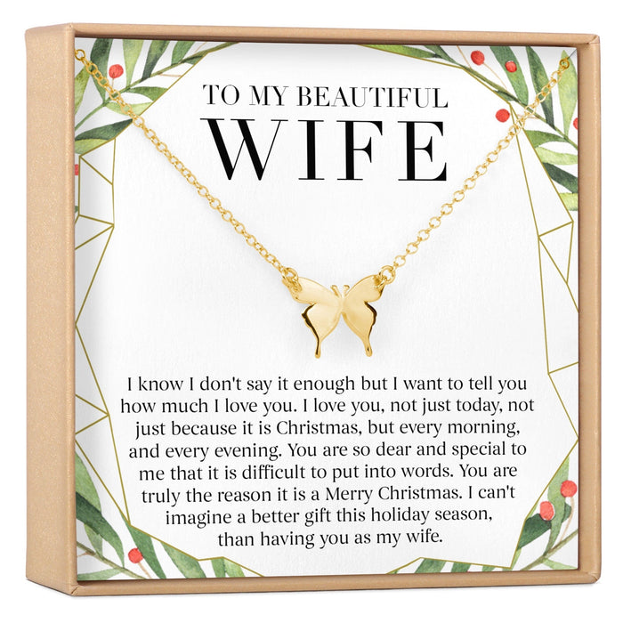 Christmas Gift for Wife Butterfly Pendant Necklace by Dear Ava