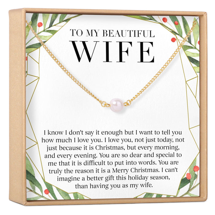 Christmas Gift for Wife Pearl Necklace by Dear Ava