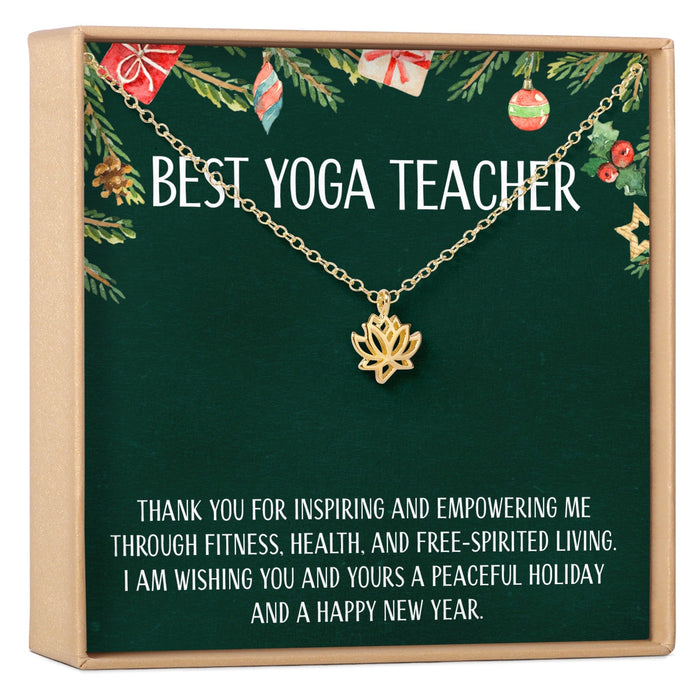 Christmas Gift for Yoga Teacher Lotus Necklace by Dear Ava