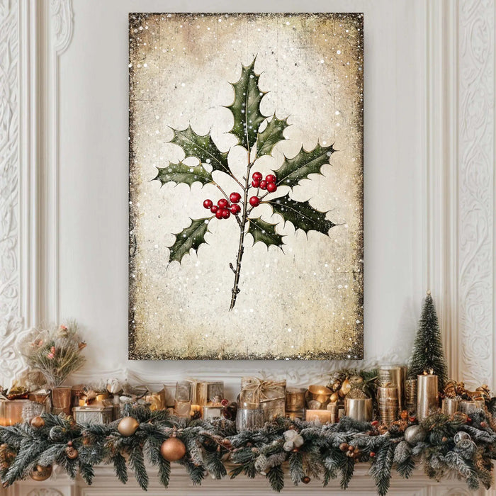 Christmas Holly Wall Art II by Tailored Canvases