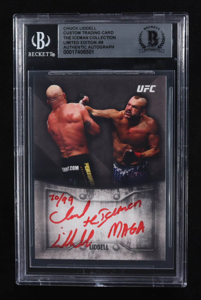 Chuck Liddell Signed The Iceman MAGA Card 70 Of 99 Beckett Authentic by Price Is Right Miami