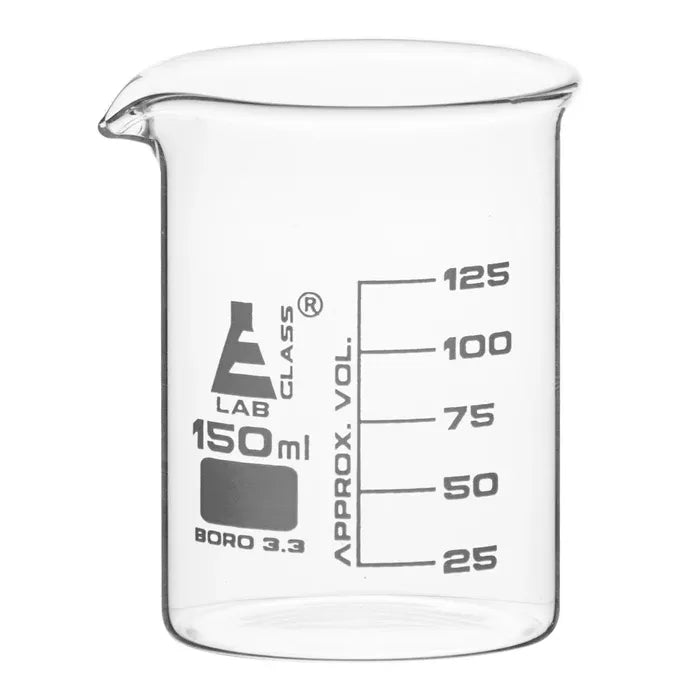 Borosilicate Glass Beaker, Low Form, Graduated, 150 mL by Pasteur Pharmacy