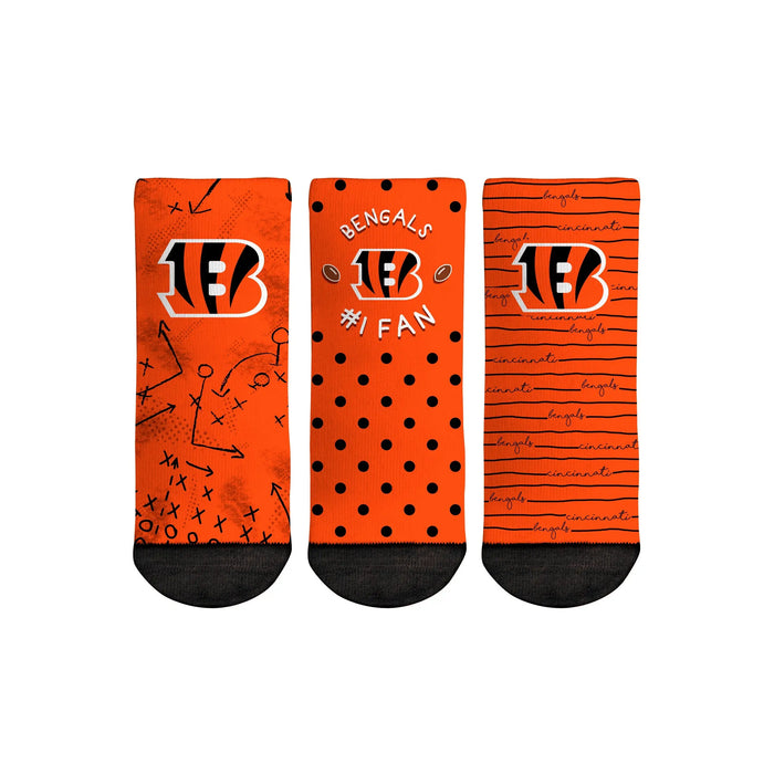 Cincinnati Bengals - Number 1 Fan 3-Pack (Toddler) by Rock 'Em Socks