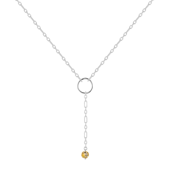 Citrine Drop Necklace by Fine Color Jewels