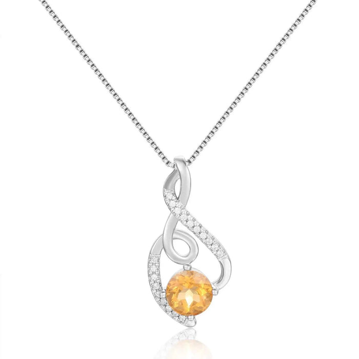 Citrine Treble Clef Music Necklace by Fine Color Jewels